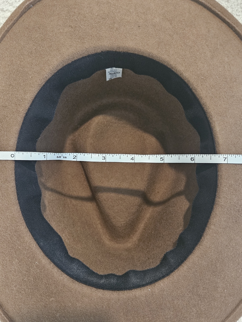 ALDO Brown Felt Fedora Hat with Gold Chain Size S/M Bohemian Feminine - Picture 8 of 8